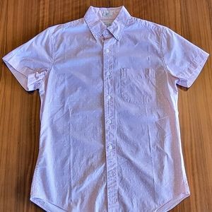 J. Crew Shirt Mens Small Slim Pink with White Polka Dots